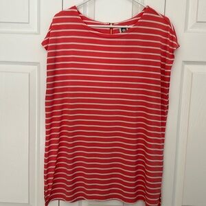 Anne Klein coral striped shirt